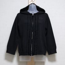 黒レース使いカメリア刺繍ニットパーカー【11号】