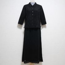 黒フェイクスウェードカットワークスーツ【M】
