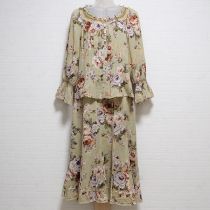 薄荷系花柄ブラウス&スカート【S】