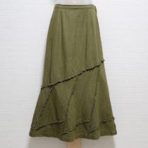 薄荷系フリル使いデニムスカート【M】