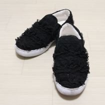 黒チュール×レーススリッポン