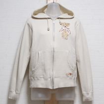 ベージュリボンテディ刺繍スウェットパーカー【3(M)】