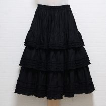 黒ピコフリルローン段々スカート