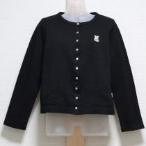 黒うさぎ刺繍カットソーカーディガン【3(M)】