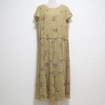 薄荷系花プリントジョーゼットワンピース