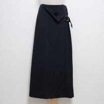 黒カメリアフロッキー巻スカート【L】