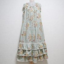 薄荷草上のお茶会柄ワンピース