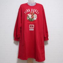 赤ベリーテールラビット刺繍スウェットワンピース