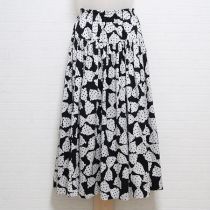 黒水玉リボンカットソースカート