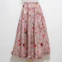 ピンク花プリントスカート