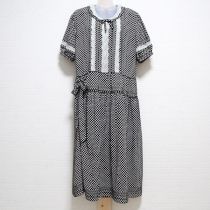 黒レース使い水玉ポリワンピース