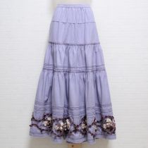 パープル系花モチーフスカート