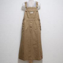 ベージュ花ロゴ刺繍サロペットスカート