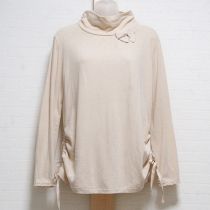 生成リボン付きハイネックカットソー