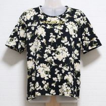 黒白い花Tシャツ