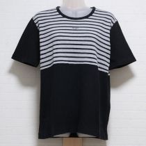 黒ボーダーTシャツ【L】