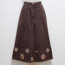 こげ茶リスワッペンスカート【L】
