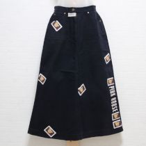 紺顔くまパッチスカート【L】