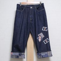 紺QP刺繍デニムパンツ【L】