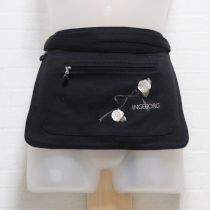 黒カメリア刺繍ポケットタブリエ