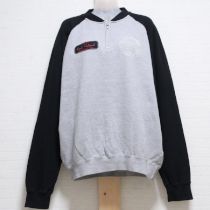 グレー×黒ワッペントレーナー【L】