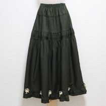 カーキ鈴蘭モチーフスカート