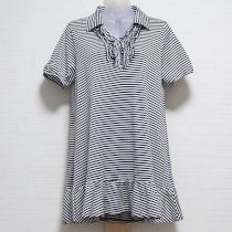 紺×白フリルボーダーチュニック【11号】