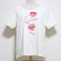 白メリーローズハートパッチワークTシャツ【4(L)】