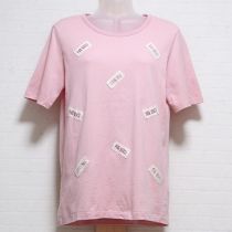 ピンクランダムロゴパッチTシャツ【4(L)】