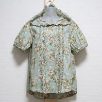 薄荷ブーケフード付きブラウス