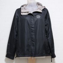 黒×グレージュカメリアリバーシブルサテンパーカー【9号】