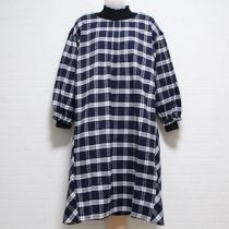 ブルー系チェックワンピースセット