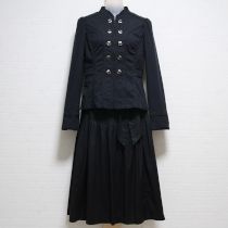 黒パイピングステッチジャケット&スカート
