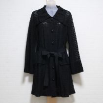 黒グログランリボンベルト総レースチュニック【9号】