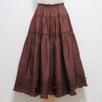 こげ茶通しリボン使いスカート