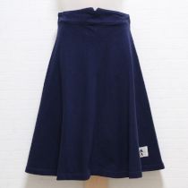 紺ロゴパッチフレアースカート