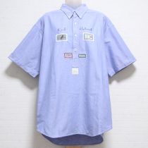ブルーロゴパッチシャツ【L】