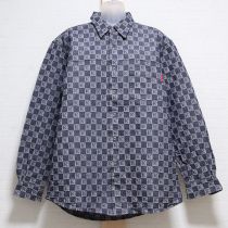 紺ロゴデニムシャツ【L】