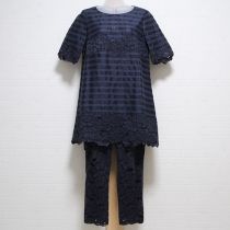 紺系フラワーレースチュニック&パンツ【3(9号)】