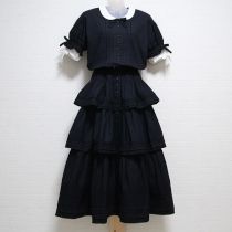 黒レイヤー風段々ワンピース
