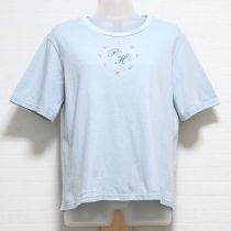 水色花迷子刺繍入りTシャツ