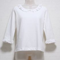 オフ白エンブロイダリーレース使いカットソー【3(M)】