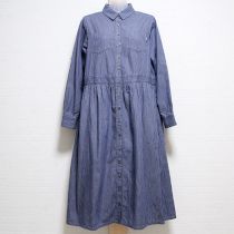 紺ヒッコリーシャツワンピース