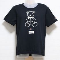 黒プリントくまTシャツ【4(L)】