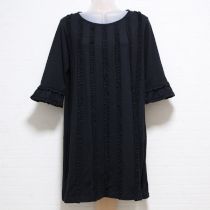 黒フリルカットソーチュニック