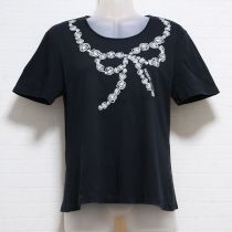 黒カメリアリボンTシャツ【13号】