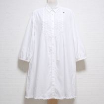 白フリル使いローンシャツチュニック