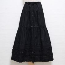 黒サテンリボン使いローンスカート
