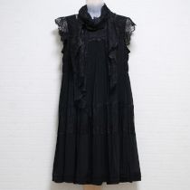 黒レース使いタックチュニックストール付き