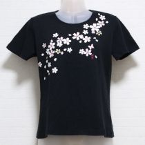 黒桜プリントTシャツ【L】
